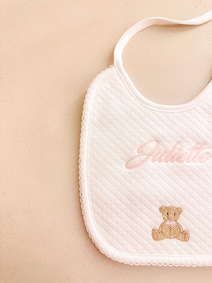 Borduren | Slabbetje Teddy met strik